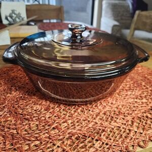 Vintage Anchor Hocking Smoke Brown Glass Baking Dish